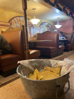 Warm chips and yummy salsa!