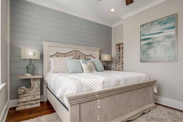 Our favorite bedroom which overlooked the pond and fountain