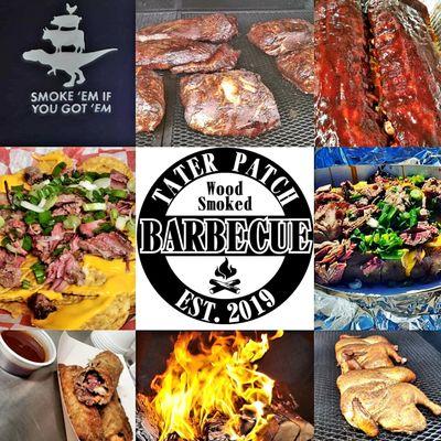 Smoked brisket,pulled pork,pulled chicken,loaded potato,nachos and crispy loaded tots and crispy bbq egg rolls