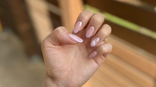 Nail art, gel mani, catseye, chrome