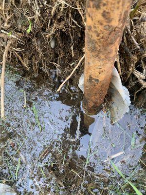 Hydrant pipe, the leak was in the ground.