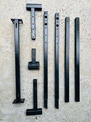 Squat rack 5 pieces at 4' 2 pieces at 18" 1 piece at 8" fitpro71@me.com