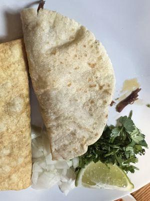 Crispy beef taco & Barbacoa on corn