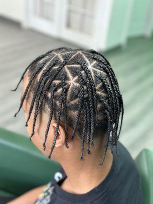 Men's Box Braids Triangle Parts
