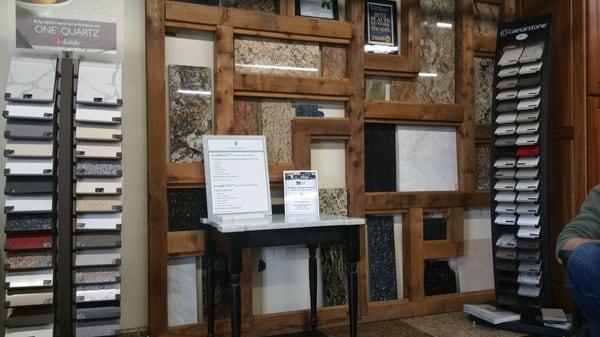 Assortment of quartz and granite samples