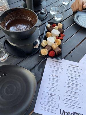 Peanut butter, dark chocolate fondue‼