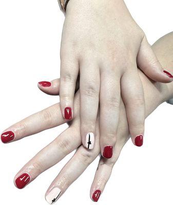 Gel manicure w/ nail art