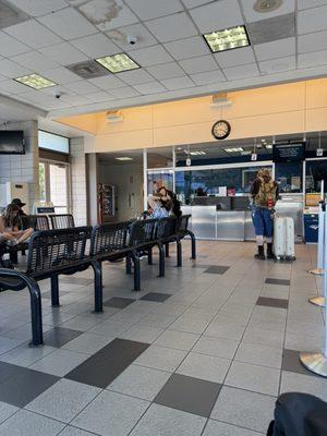 Small lobby area. But at least there's A/C!