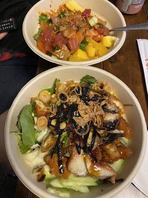 Spicy Rainbow Poke Bowl and Build Your Own Bowls
