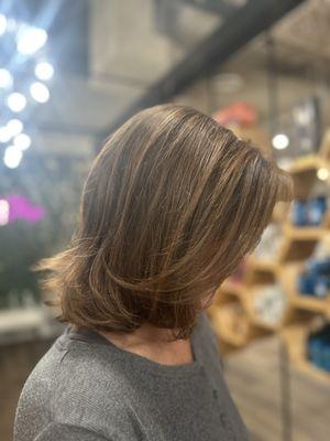 My new cut with healthier-looking hair!
