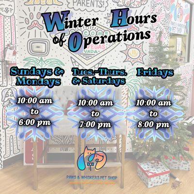 Winter hours of operations