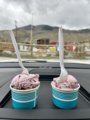 Huckleberry fudge ice cream