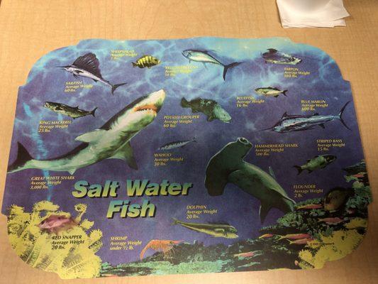 These paper placemats are so old school.