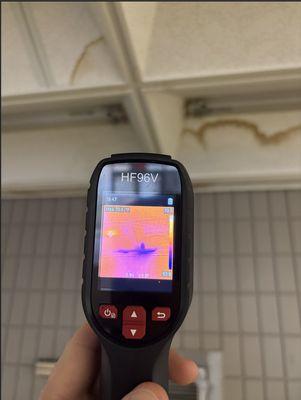 Water damage on a thermal imaging camera.
