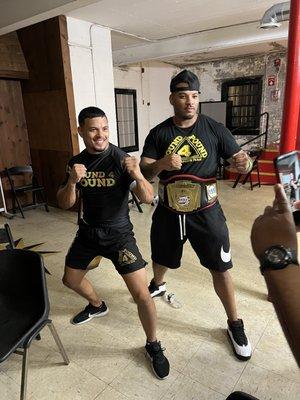 Me and Owner/Coach Drew after I won the 155 belt