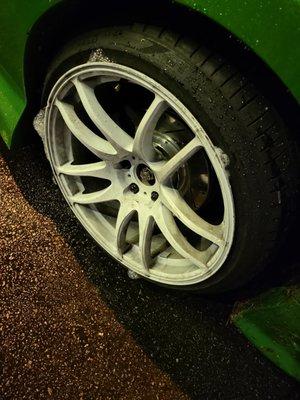 After I sprayed it with soap and water to see where the leak was