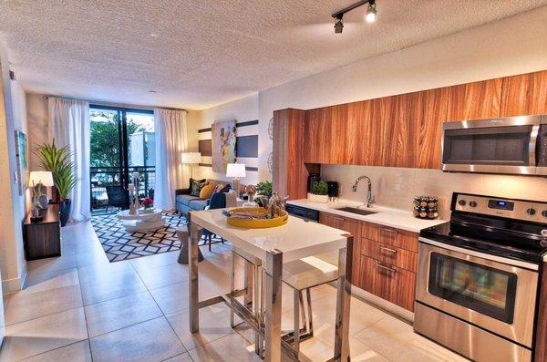 Kitchen with Stainless Steel Appliances and Tile Flooring