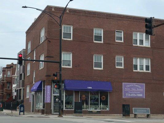 Catchy corner storefront.