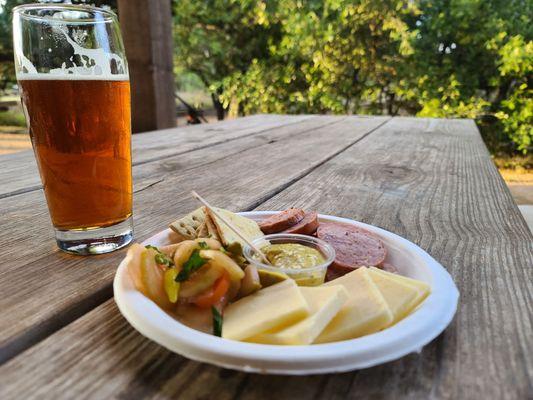 Summer Sausage plate with an Oaktoberfest.