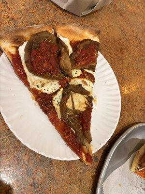 Eggplant slice pizza