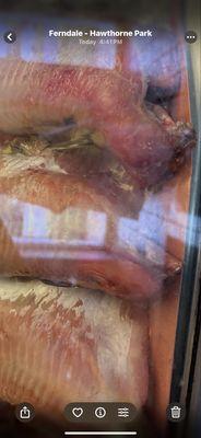 This is the catfish they sell.  It's literally turning black