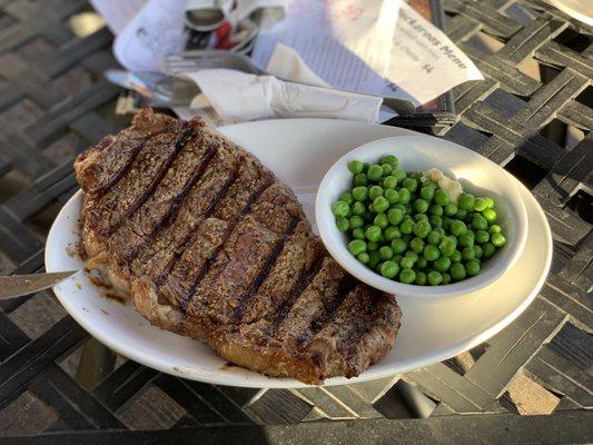 Amazing Rib eye steak. Pretty big and juicy