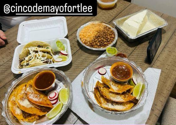 Delicious Birria tacos and Tacos de lengua