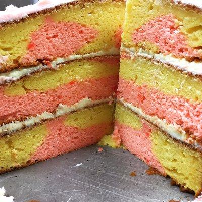Homemade from scratch Strawberry Lemonade cake