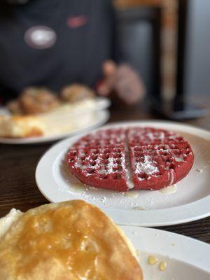 Red velvet waffle. It was pretty good.