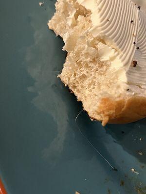 Hair baked into bagel