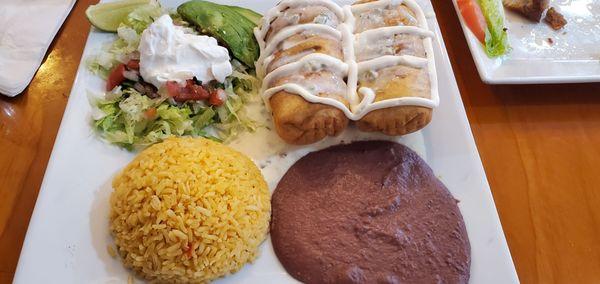 Carne y Pollo (Beef and Chicken) Chimichangas Amazing!!