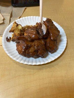 Half eaten apple fritter from the gods