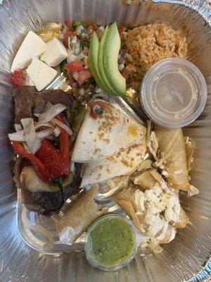Carne asada platter. Big enough for two (well one woman with a small stomach but big eyes) and her husband!!