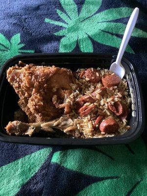 I had to add my own hot links to make it spicy. But rice I still very much hard to where the rice gets stuck in between my teeth..