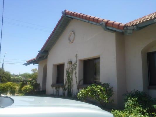 Front of building (left side)