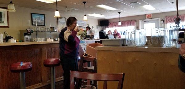 On 11/29/20 Former Bayville Mayor Vicky Siegel said a few words and thanked Brigitte for operating Bridge Cafe all these years.