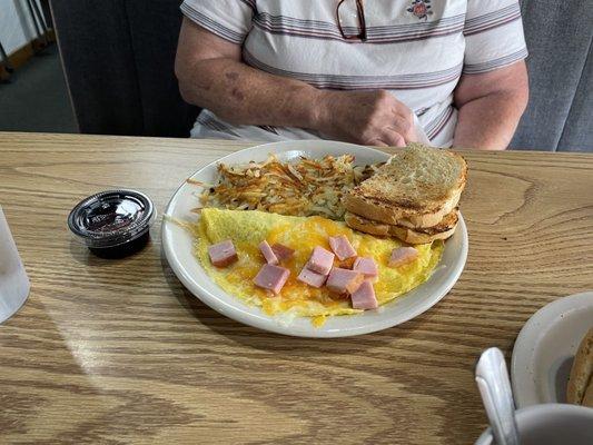 Small omelette. Amazing. And huge.