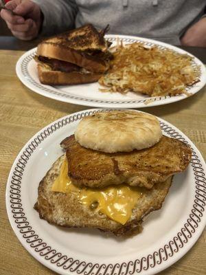 Grilled Chicken Biscuit Bacon egg and cheese Texas Sausage Melt