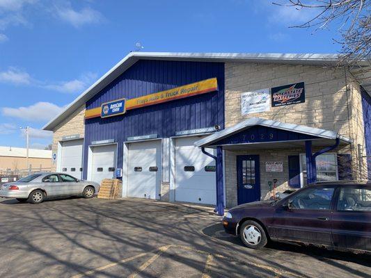 Outside front of building.