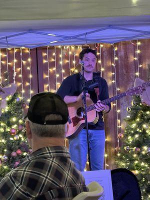 Live music. This young man sang Christmas songs and did a fabulous job
