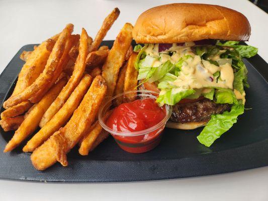 Bistro burger and fries