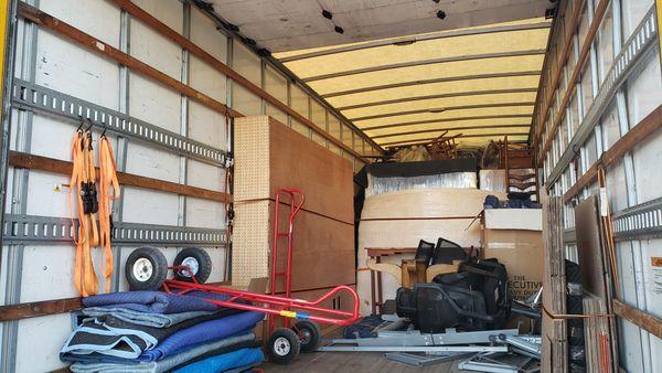 All of our stuff, fully loaded. Less than 1/3 of a 1,700 cf box truck. Less than 600 cf.