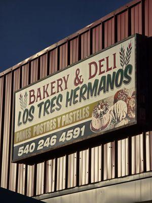 The restaurant's front sign.