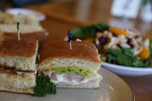 Ham melt served on freshly baked bun.