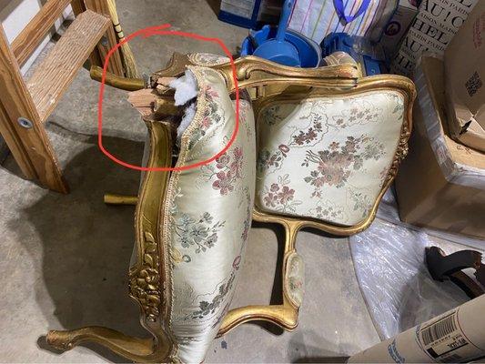 One of many damaged items.