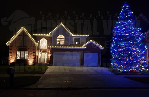 The combination of warm white with multi color