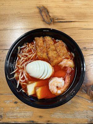 $16.90-Nonya Laksa 2/10 There's a hint of coconut, but it's very plain and overly oily, which makes it hard to eat.