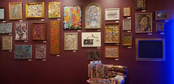 Pieces for sale, made by local artist