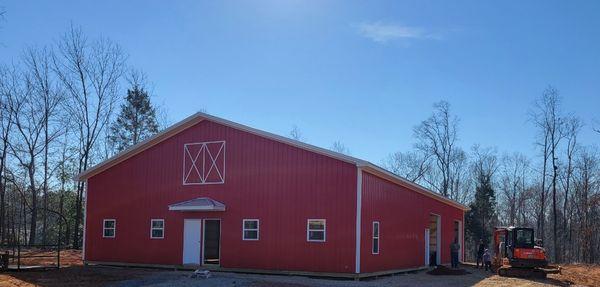 This Building is fully Constructed ready for a concrete Floor and garage doors to be installed