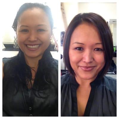 My before and after shots during my last hair cut with Yohei!